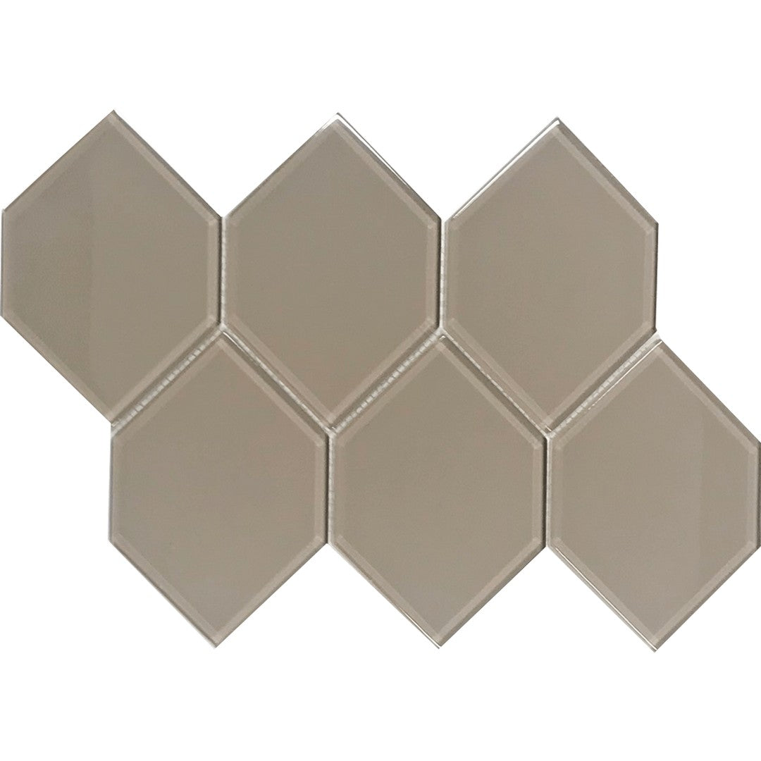 Tesoro Earth 8" x 12" Glossy Hexagon Glass Mosaic