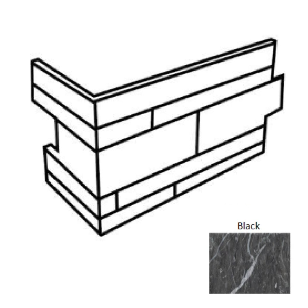 Tesoro Marmi 10.6" x 6.25" x 4.25" + 7.25" x 6.75" x 6.25" Porcelain Ledgerstone Corner ( 6 Pcs Set )