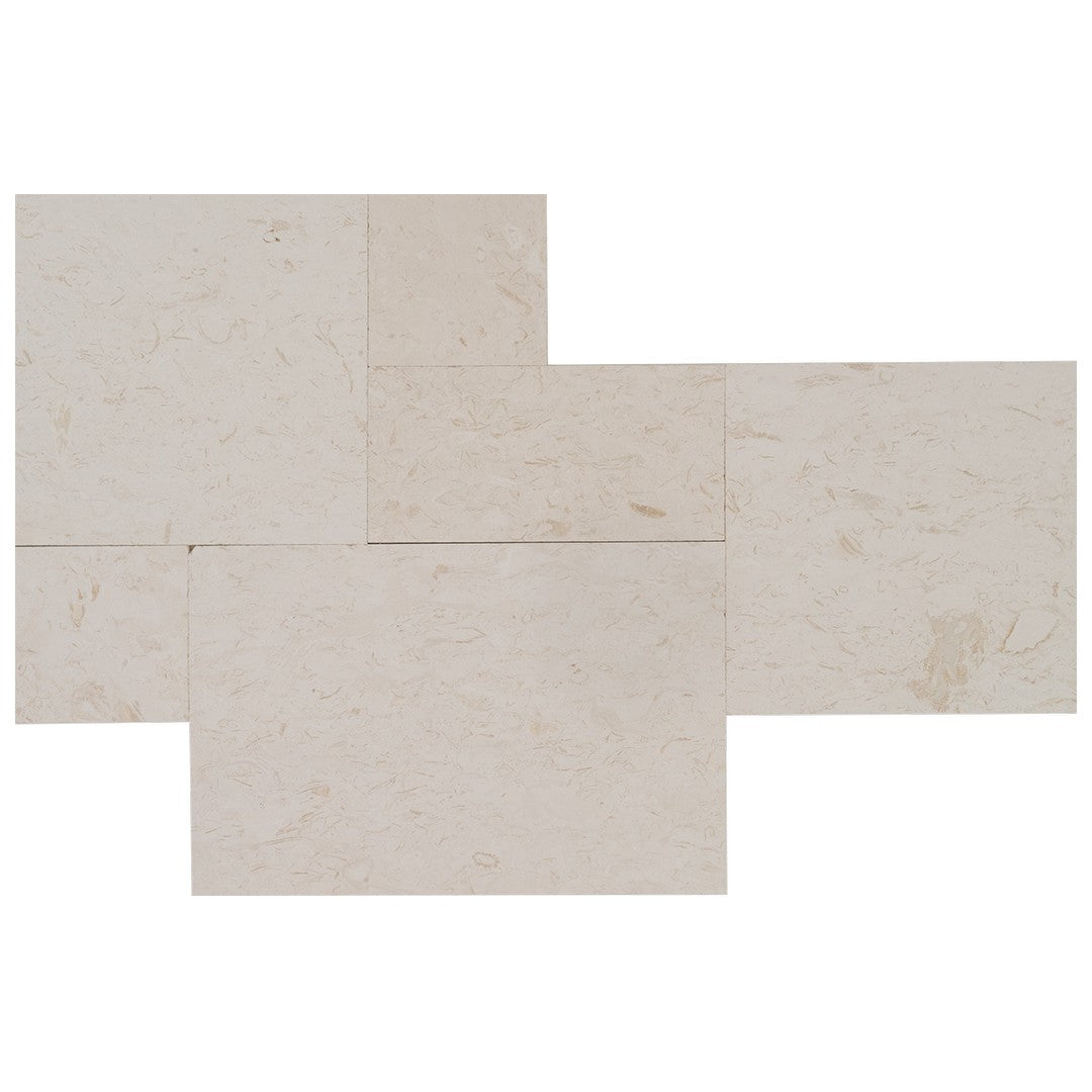 Keystone Shell Beach Brushed Limestone Versailles Pattern Tile