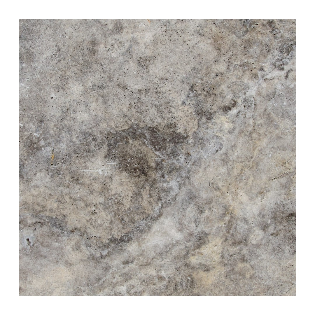 Keystone Nordic Silver 12" x 12" Tumbled Travertine Tile