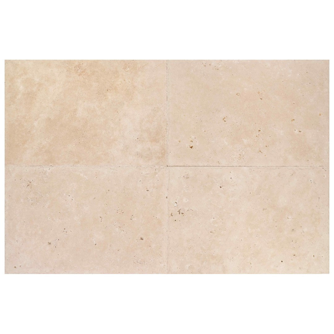 Keystone Extra Light 16" x 24" Chiseled Brushed Travertine Tile