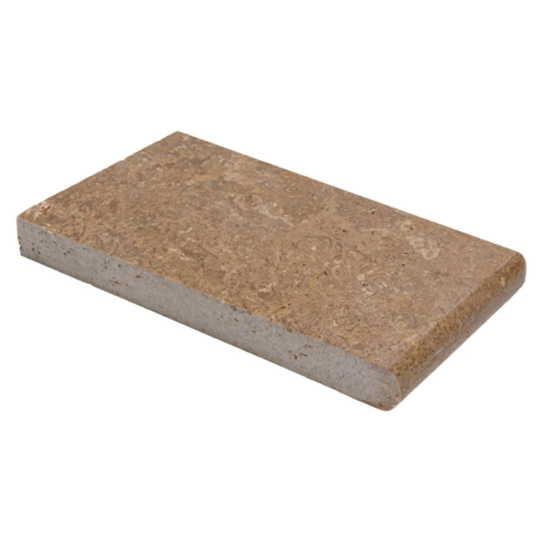 Keystone American Chestnut 6" x 12" Travertine Bullnose Coping