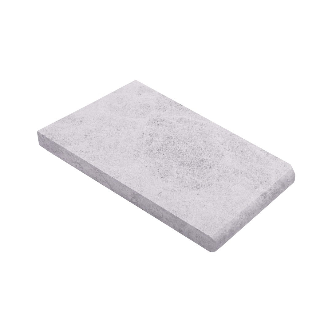 Keystone Aqua Gray 6" x 12" Sandblasted Marble Bullnose Coping