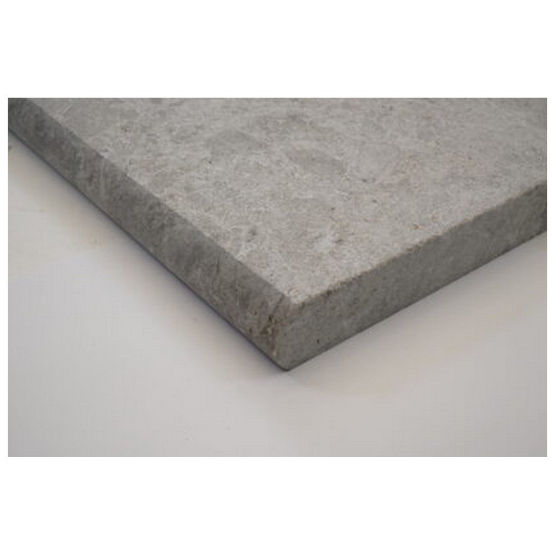 Keystone-Cleopatra-Gray-12"-x-24"-Sandblasted-Marble-Bullnose-Coping-Cleopatra-Gray
