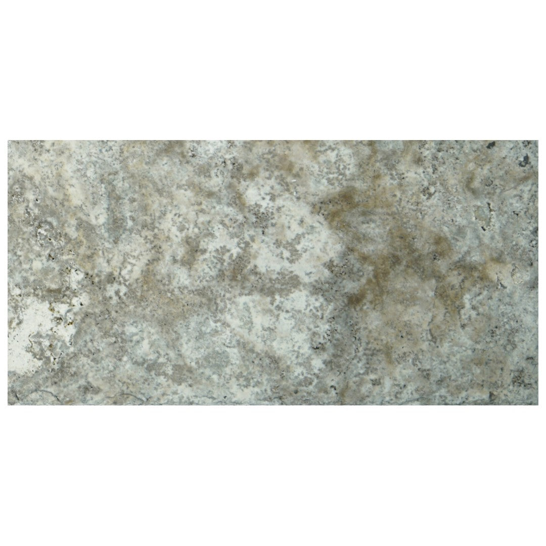 Keystone Premium Silver 12" x 24" Tumbled Travertine Paver