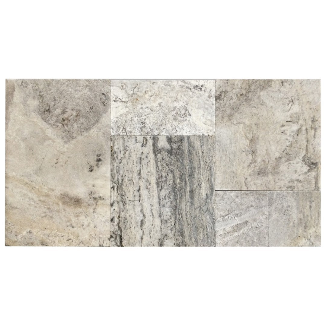 Keystone Wild Oyster Tumbled Travertine Versailles Pattern Paver