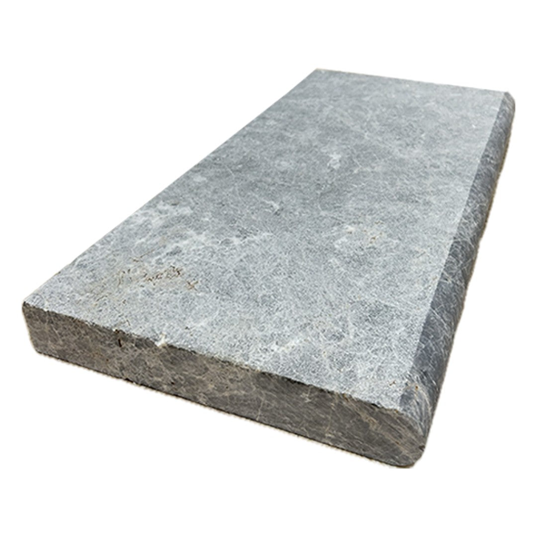 Keystone-Cleopatra-Gray-12"-x-24"-Sandblasted-Marble-5cm-Bullnose-Coping-Cleopatra-Gray