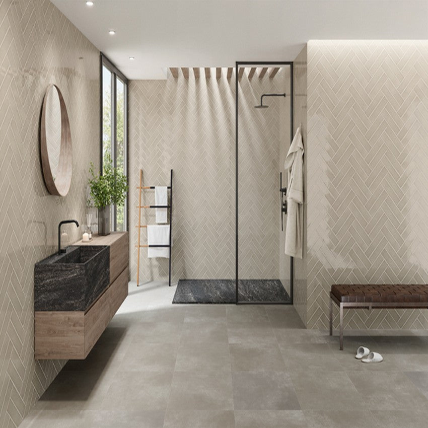 Maniscalco-Stone-Kaleidoscope-2.5-x-8-Glossy-Ceramic-Undulated-Tile-Light-Grey