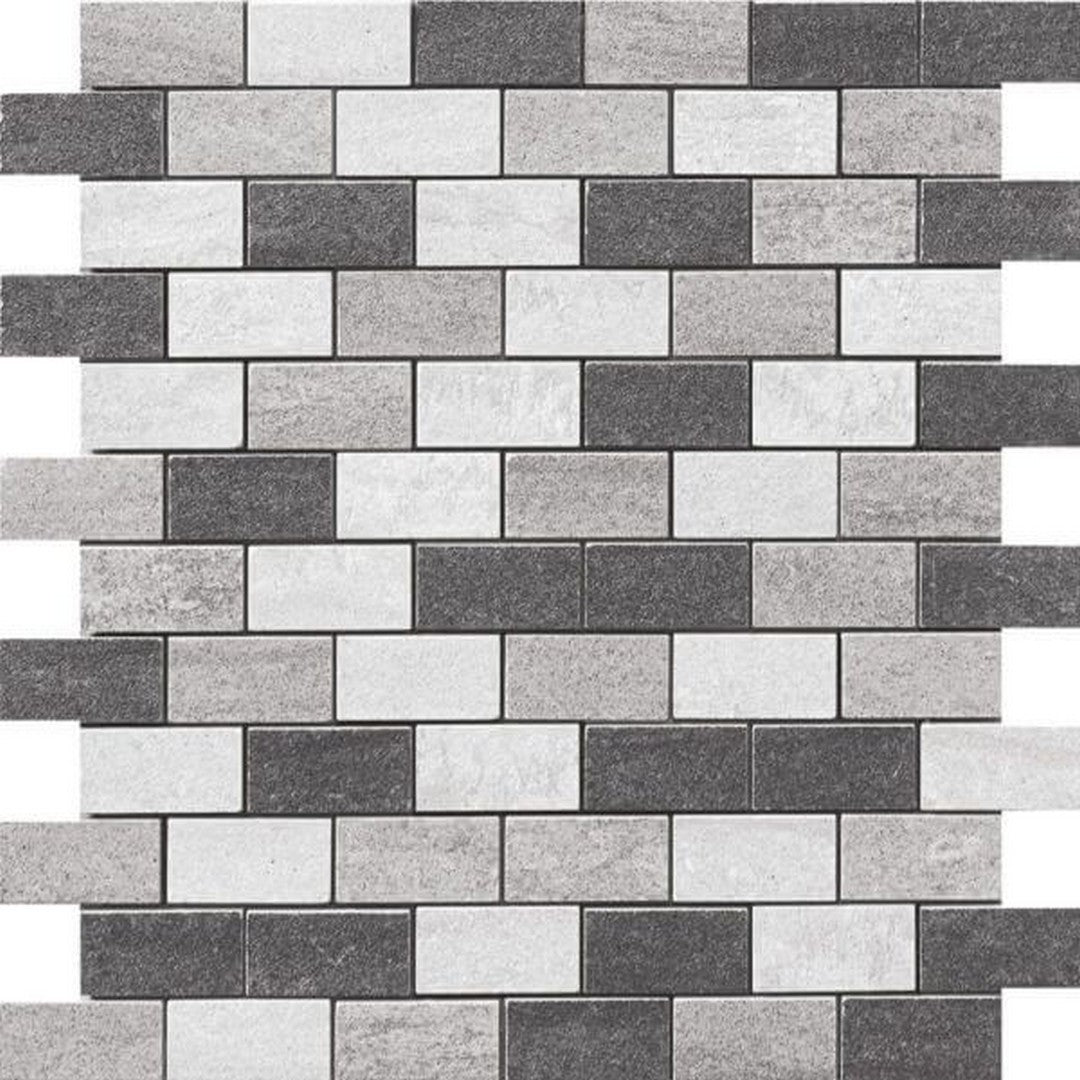 Happy Floors Kaleido 12" x 12" Natural Porcelain 1x2" Mosaic