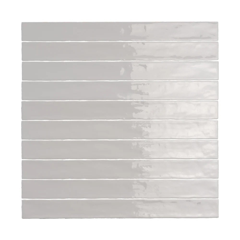 Lungarno Linea 2" x 20" Pressed Glossy Ceramic Undulated Wall Tile