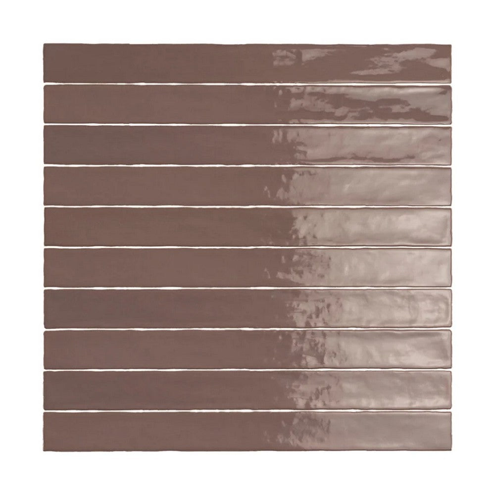 Lungarno Linea 2" x 20" Pressed Glossy Ceramic Undulated Wall Tile