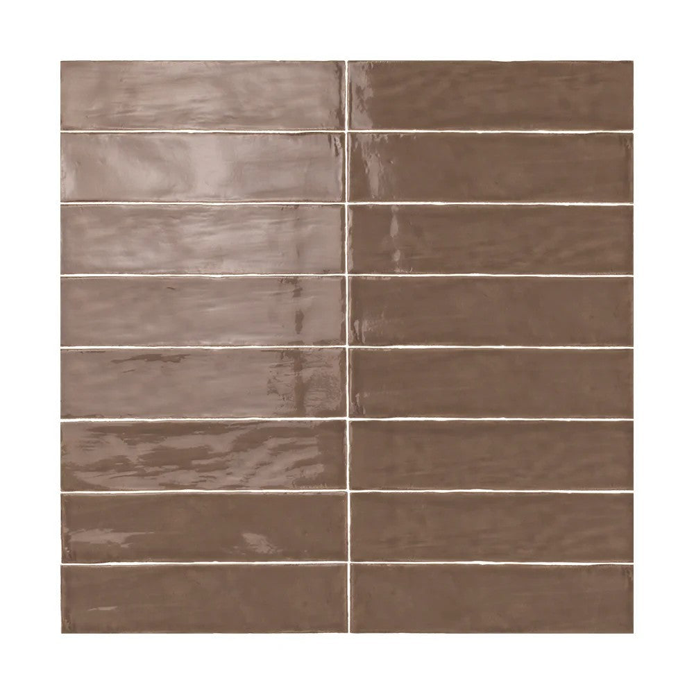 Lungarno Linea 3" x 12" Pressed Glossy Ceramic Undulated Wall Tile