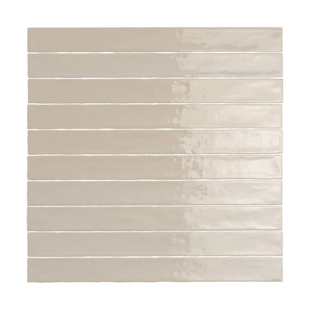 Lungarno Linea 2" x 20" Pressed Glossy Ceramic Undulated Wall Tile
