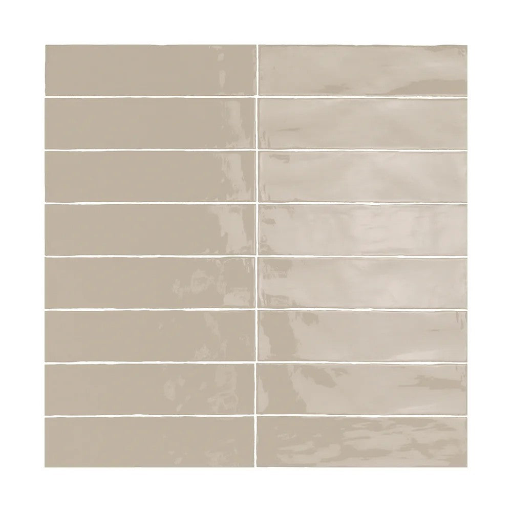 Lungarno Linea 3" x 12" Pressed Glossy Ceramic Undulated Wall Tile