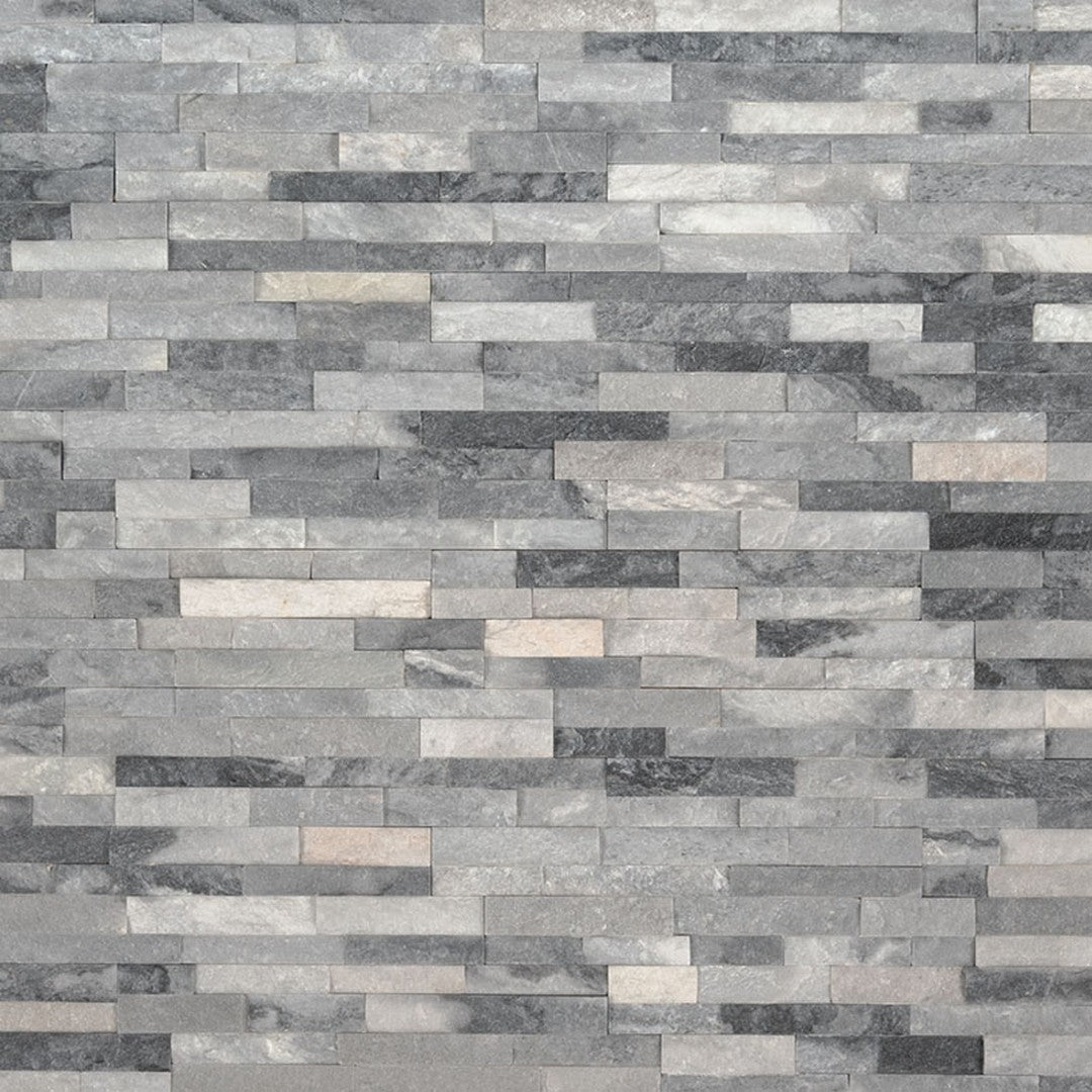 MS International RockMount Alaska Gray 4.5" x 16" Splitface Stacked Stone M Panel Marble Mini Ledgestone