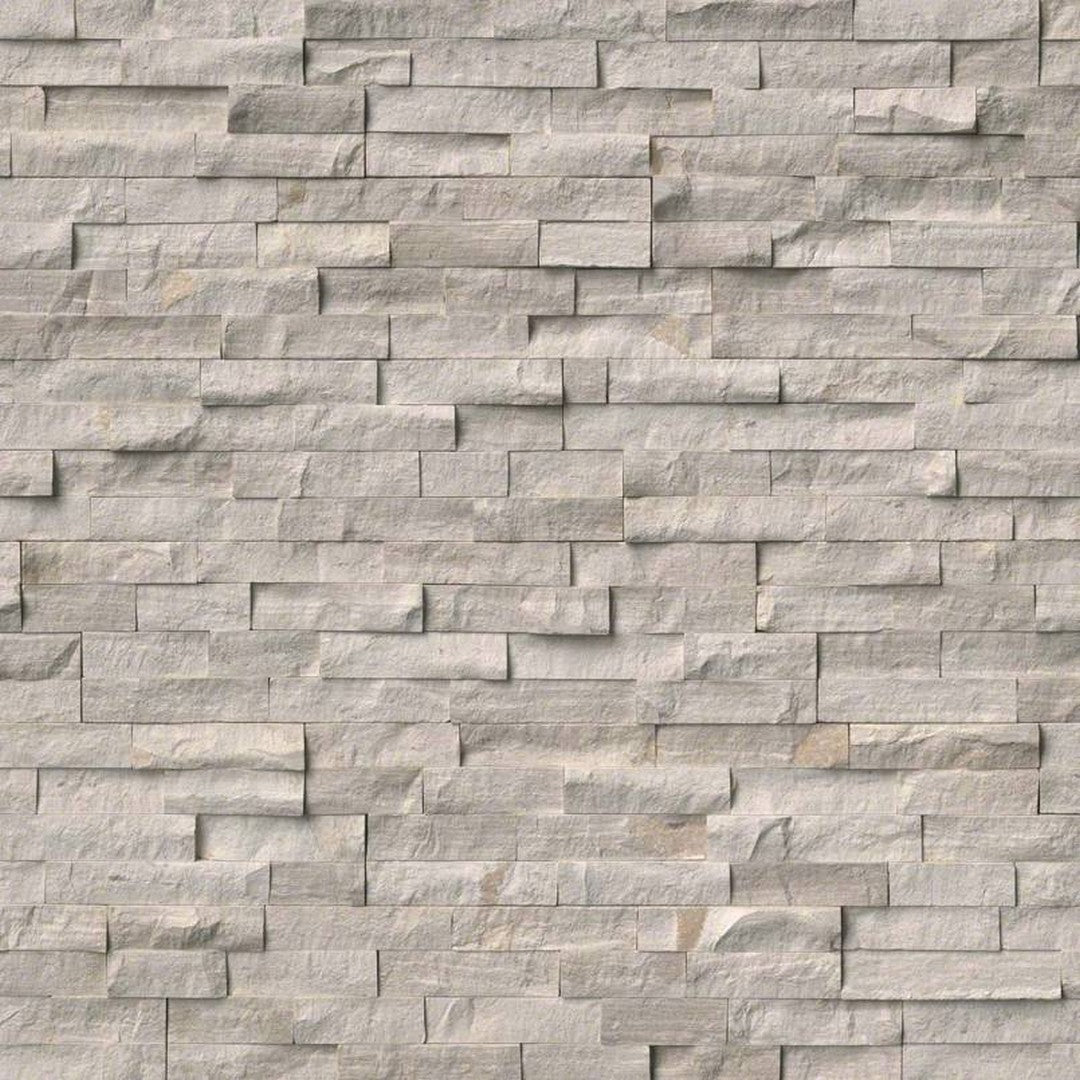 MS International RockMount White Oak Splitface 6" x 24" Split Face Stacked Stone Panel Marble Ledgestone