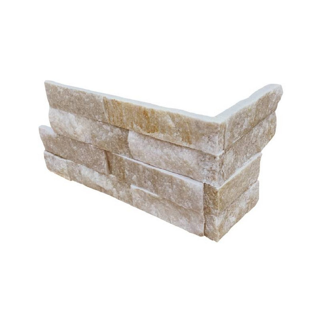 MS International RockMount Arctic Golden 6" x 18" Splitface Stacked Stone Panel Quartzite Ledgestone Corner