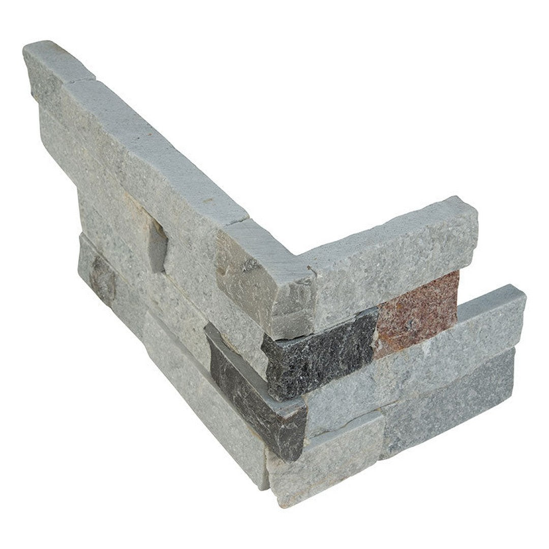 MS International RockMount Sunset Silver 6" x 18" Split Face Stacked Stone Panel Quartzite Ledgestone Corner