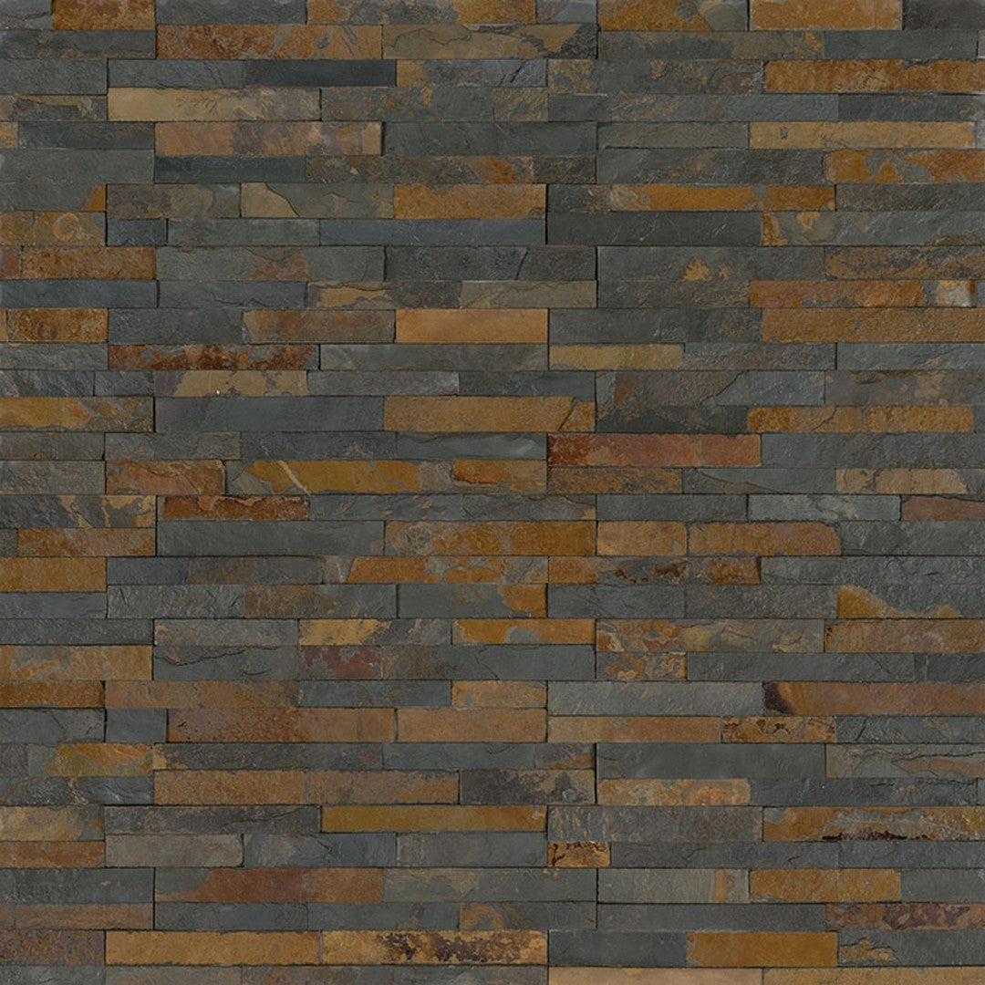 MS International RockMount Gold Rush 4.5" x 16" Splitface Stacked Stone M Panel Slate Mini Ledgestone