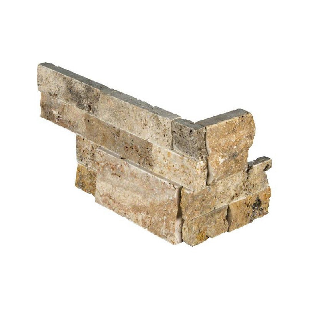 MS International RockMount Tuscany Scabas 6" x 18" Split Face Stacked Stone Panel Travertine Ledgestone Corner