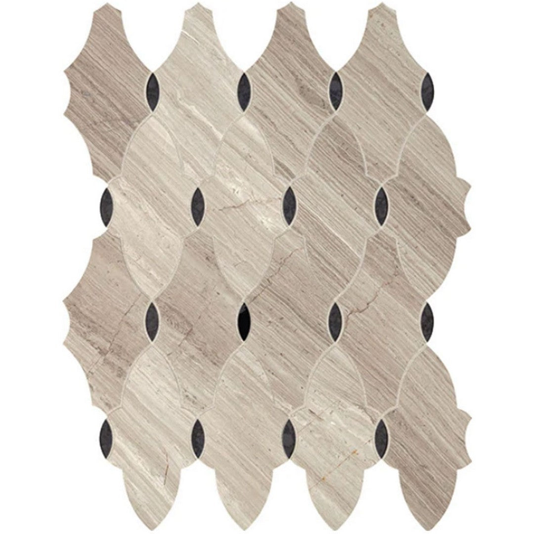 Daltile-Lavaliere-10-x-13-Honed-Natural-Stone-Romantique-Wall-Mosaic-Chenille-White-|-Blk-Ant-Mirror