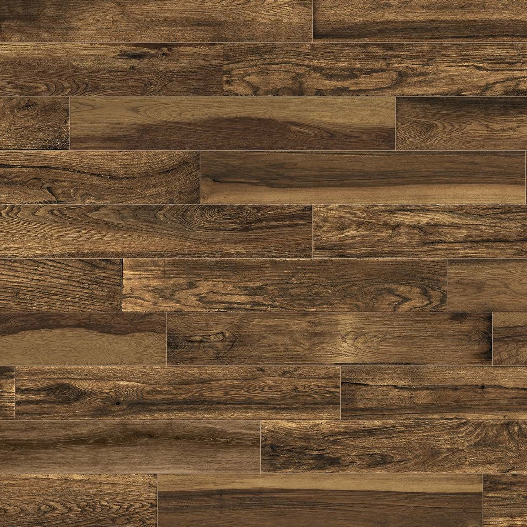 Floors 2000 Lacquered Wood 6" x 36" Pressed Matte Porcelain Plank