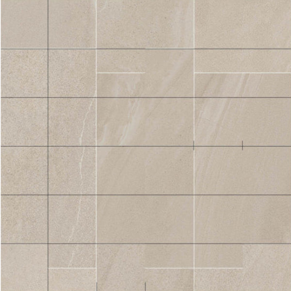 Happy Floors Limerock 12" x 12" Natural Porcelain 2" Mosaic