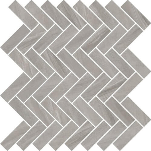Happy Floors Limerock 11" x 13" Interlocking Natural Porcelain Herringbone Mosaic