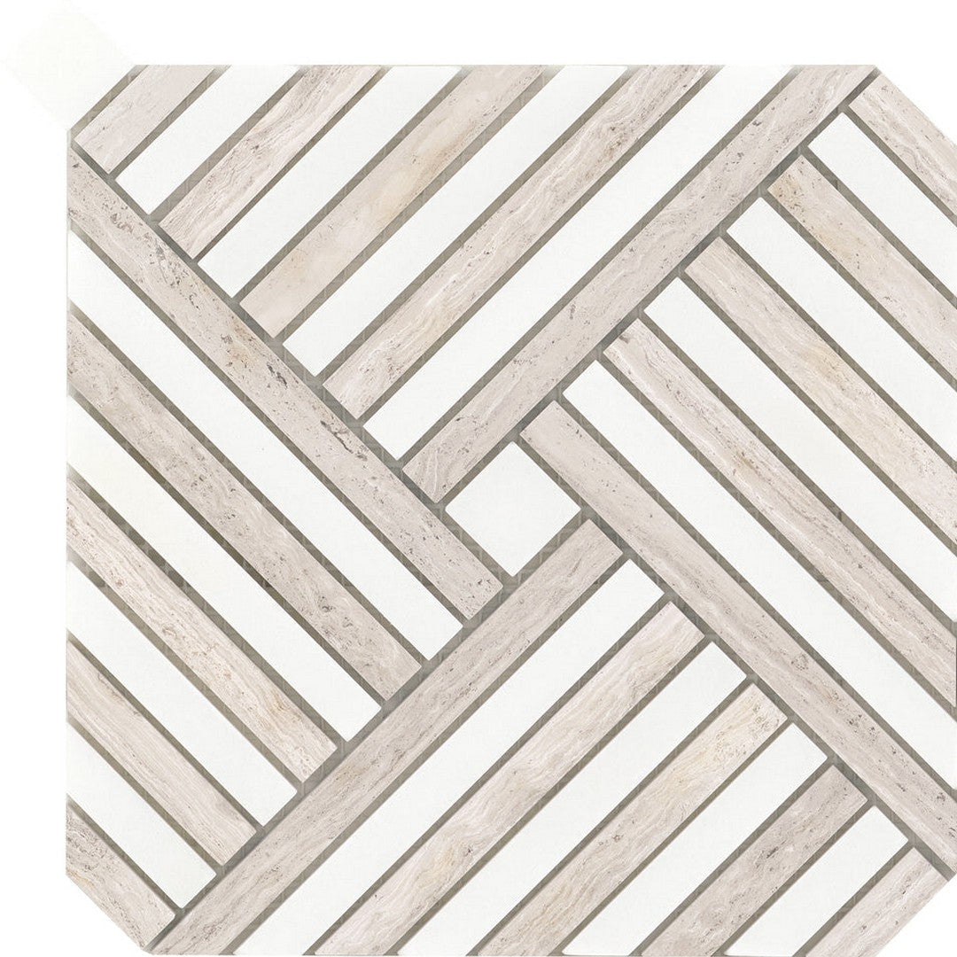 Emser Alluro 9" x 9" Pressed Polished Marble Mosaic