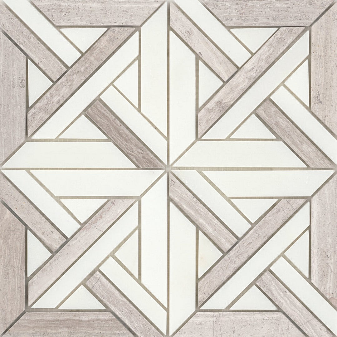 Emser Alluro 12" x 12" Pressed Polished Marble Mosaic