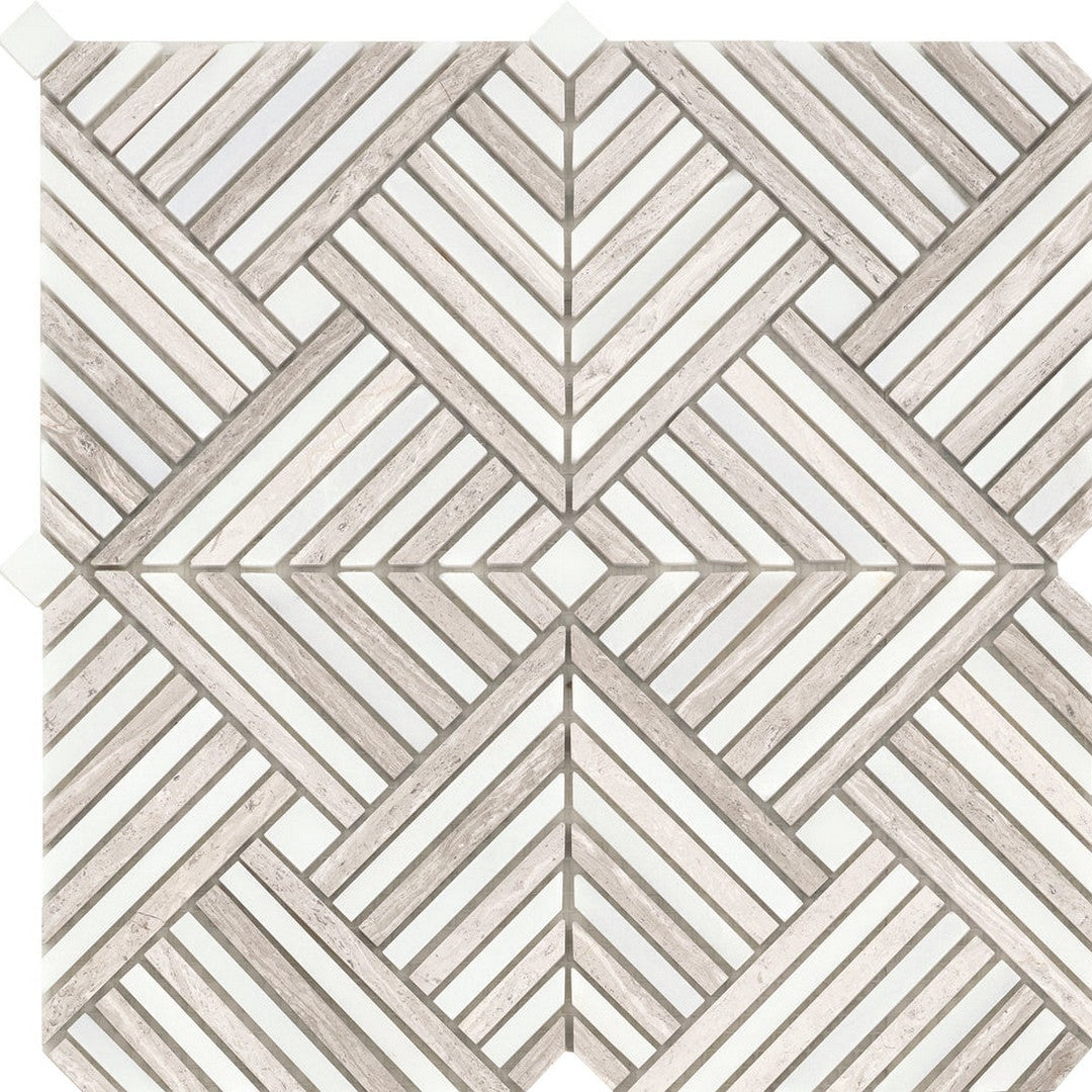 Emser Alluro 12" x 12" Pressed Polished Marble Mosaic
