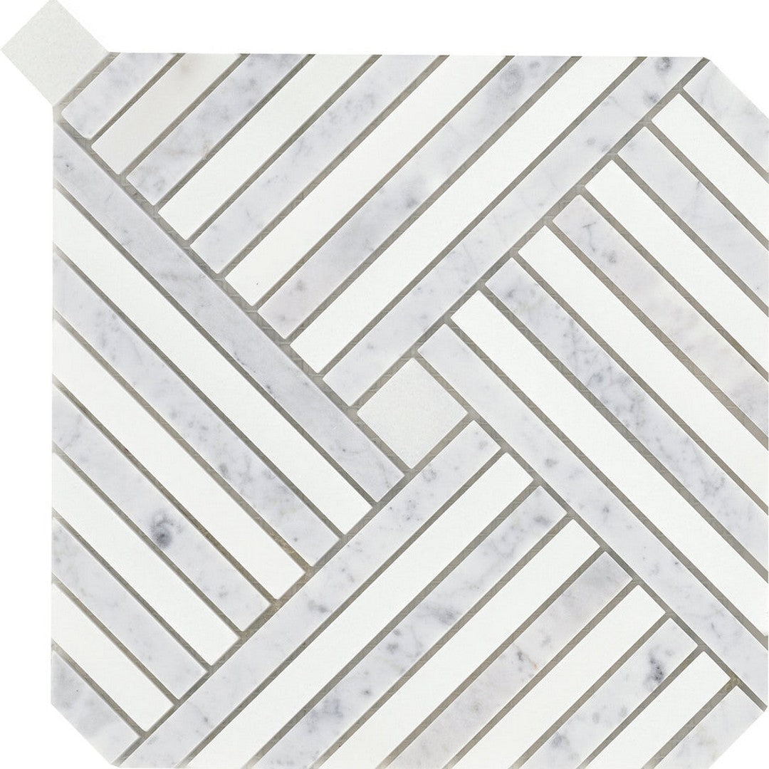 Emser Alluro 9" x 9" Pressed Polished Marble Mosaic