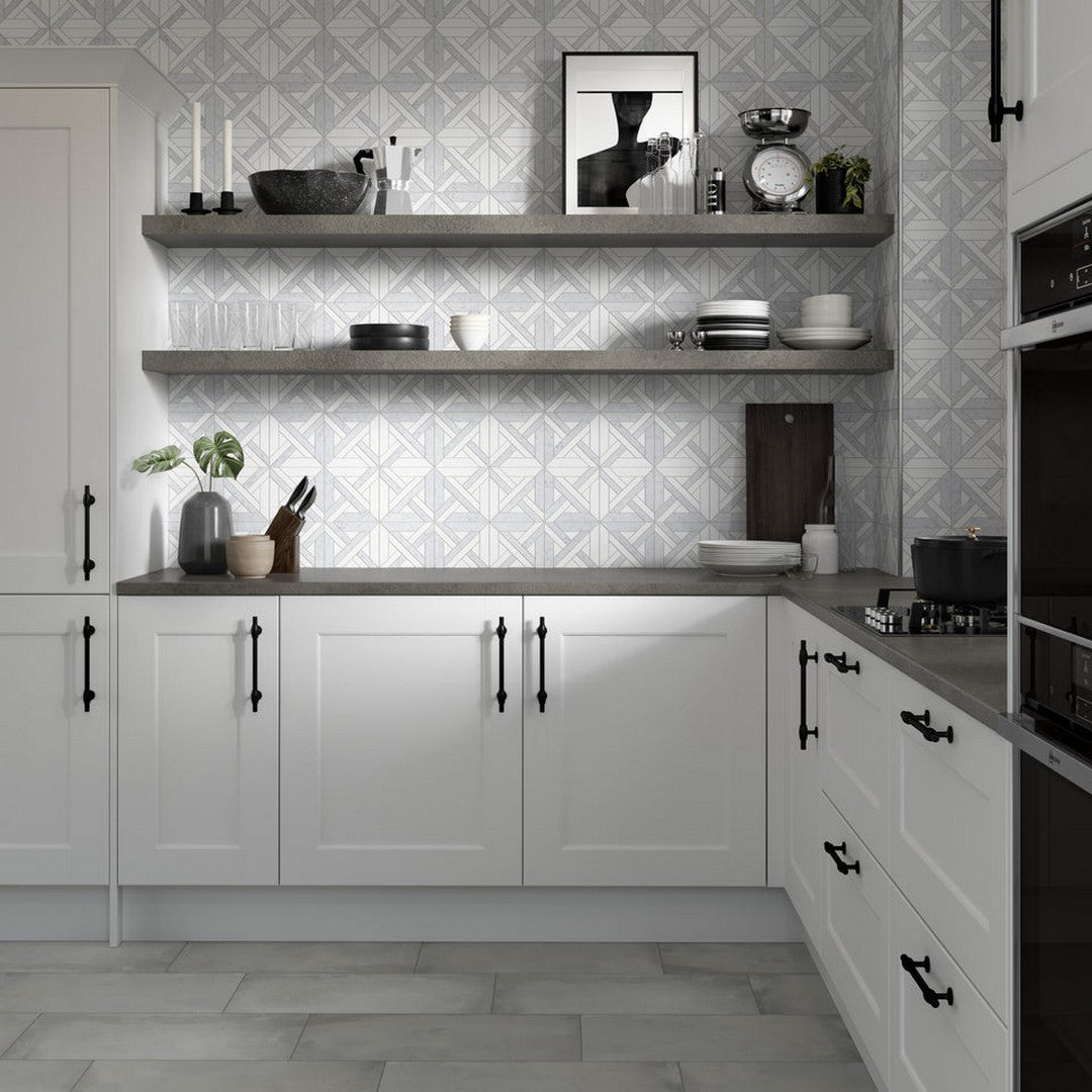 Emser-Alluro-12-x-12-Polished-Marble-Mosaic-Mini-Castle-Silver