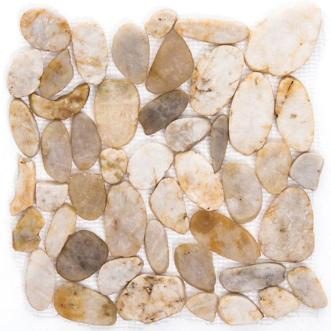 Emser Rivera 12" x 12" Honed Flat Pebbles Natural Stone Mosaic