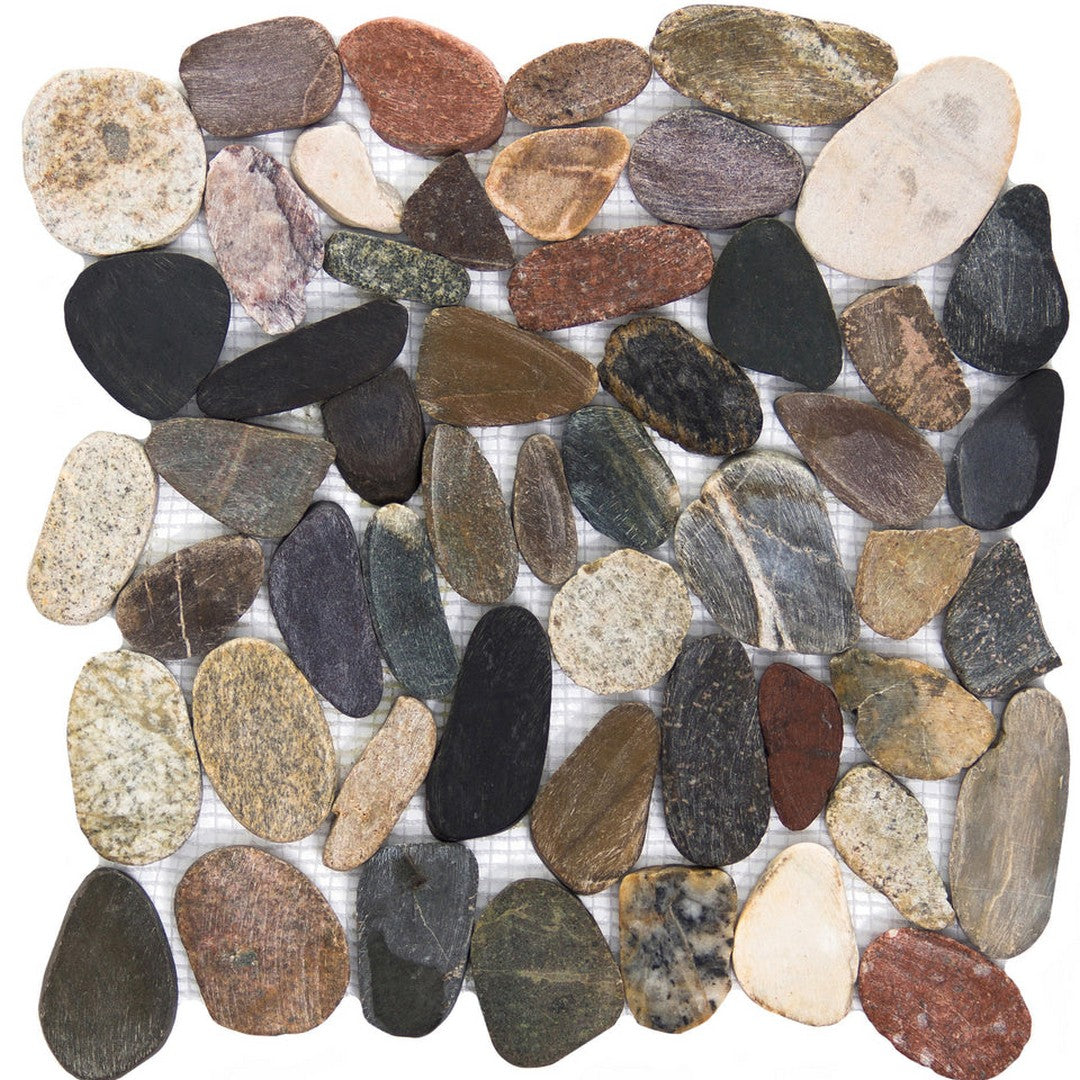 Emser Rivera 12" x 12" Honed Flat Pebbles Natural Stone Mosaic