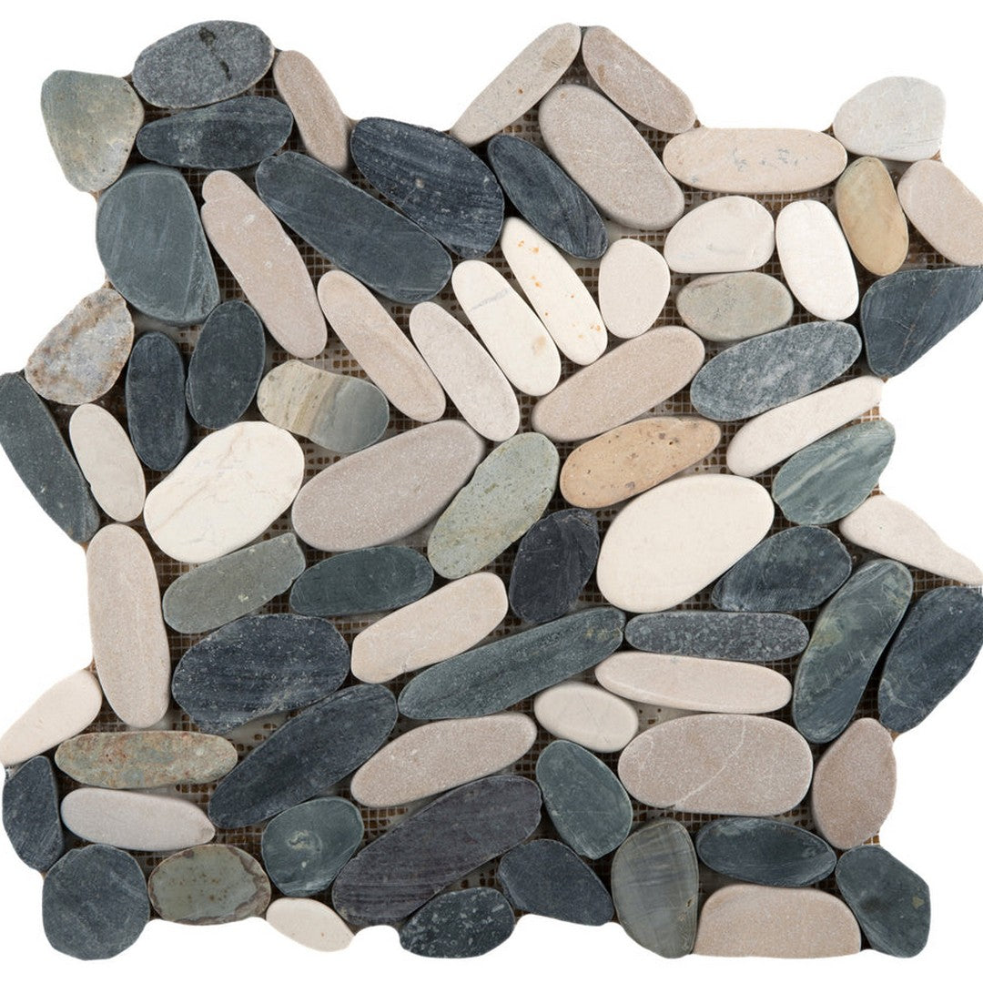 Emser Venetian 12" x 12" Flat Pebbles Blend Natural Stone Mosaic