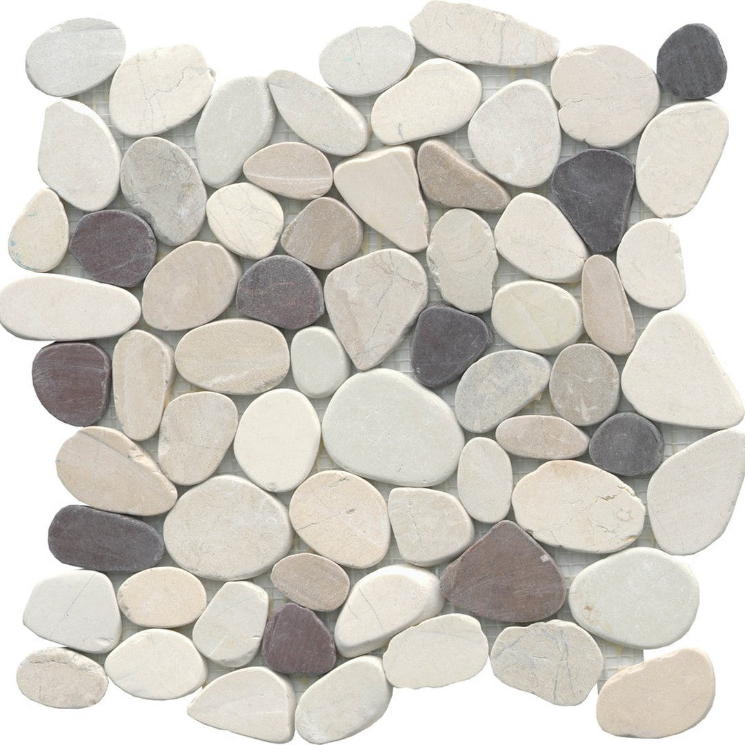 Emser Venetian 12" x 12" Flat Pebbles Blend Natural Stone Mosaic