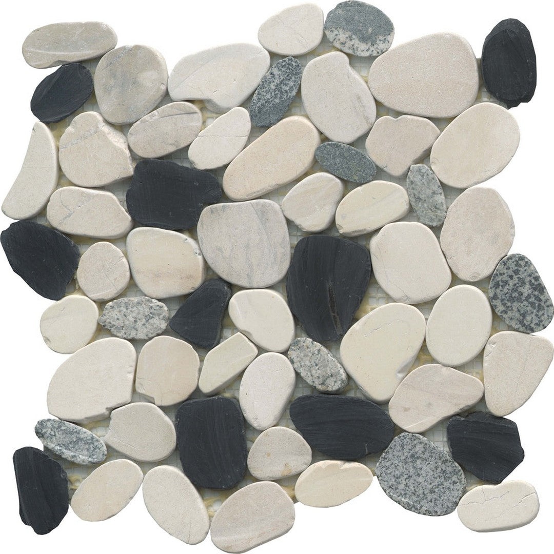 Emser Venetian 12" x 12" Flat Pebbles Blend Natural Stone Mosaic