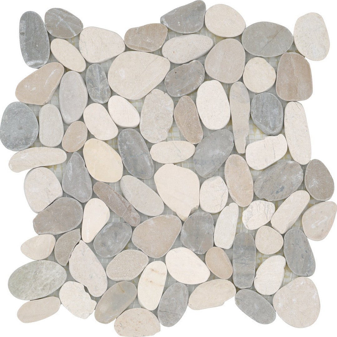 Emser Venetian 12" x 12" Flat Pebbles Blend Natural Stone Mosaic