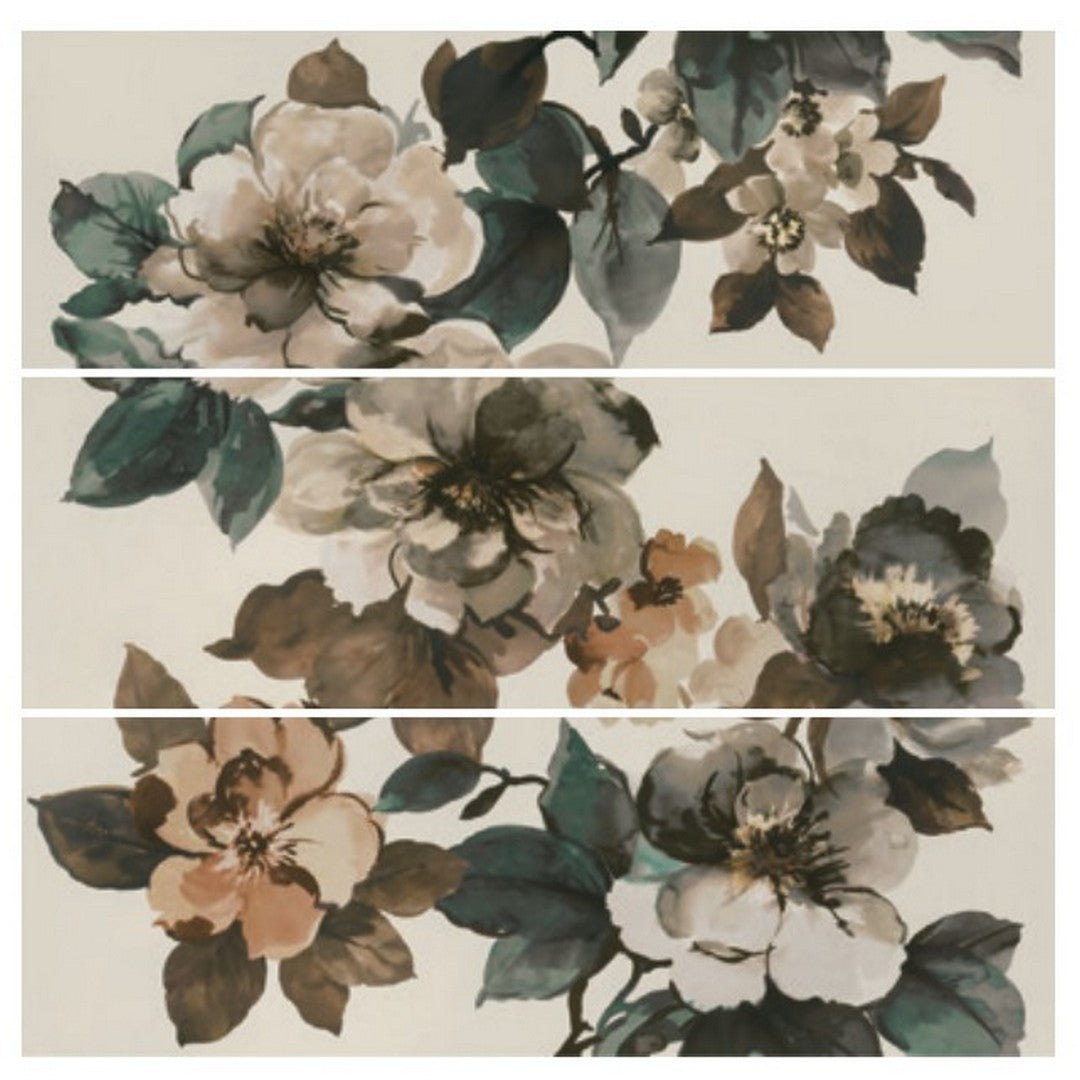 Daltile-Eclettica-48-x-48-Rectified-Matte-Ceramic-16x48-Deco-Flower-Wall-Tile-Cream-|-Taupe-|-Sage