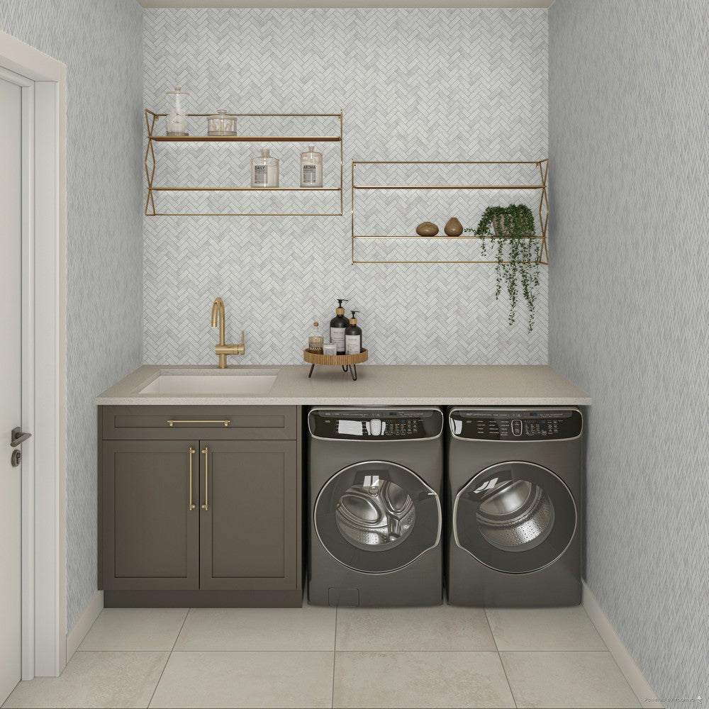 Daltile-Eclessia-Marble-13-x-14-Polished-Natural-stone-1x3-Herringbone-Mosaic-Cristallo