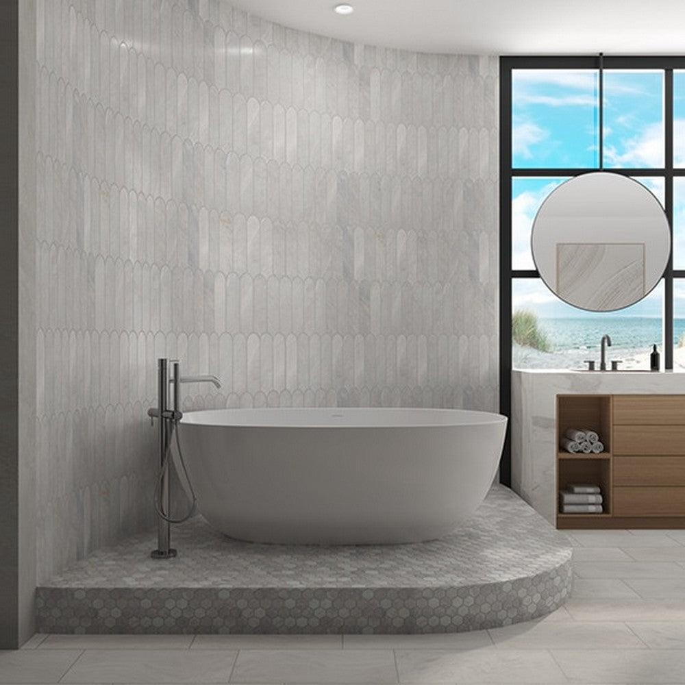 Daltile-Eclessia-Marble-12-x-13-Polished-Natural-stone-2-Hexagon-Mosaic-Cristallo