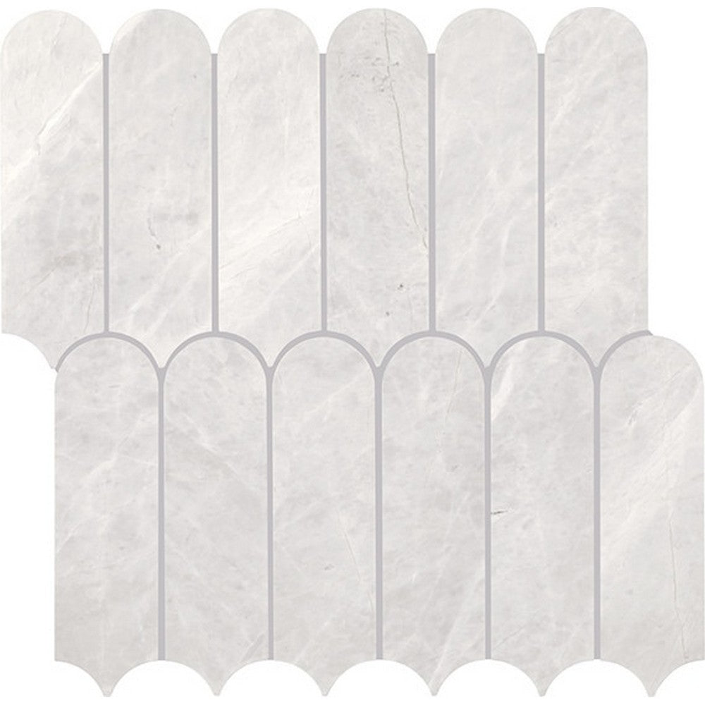 Daltile-Eclessia-Marble-12-x-13-Polished-Natural-stone-Elongated-Fan-Mosaic-Volakas