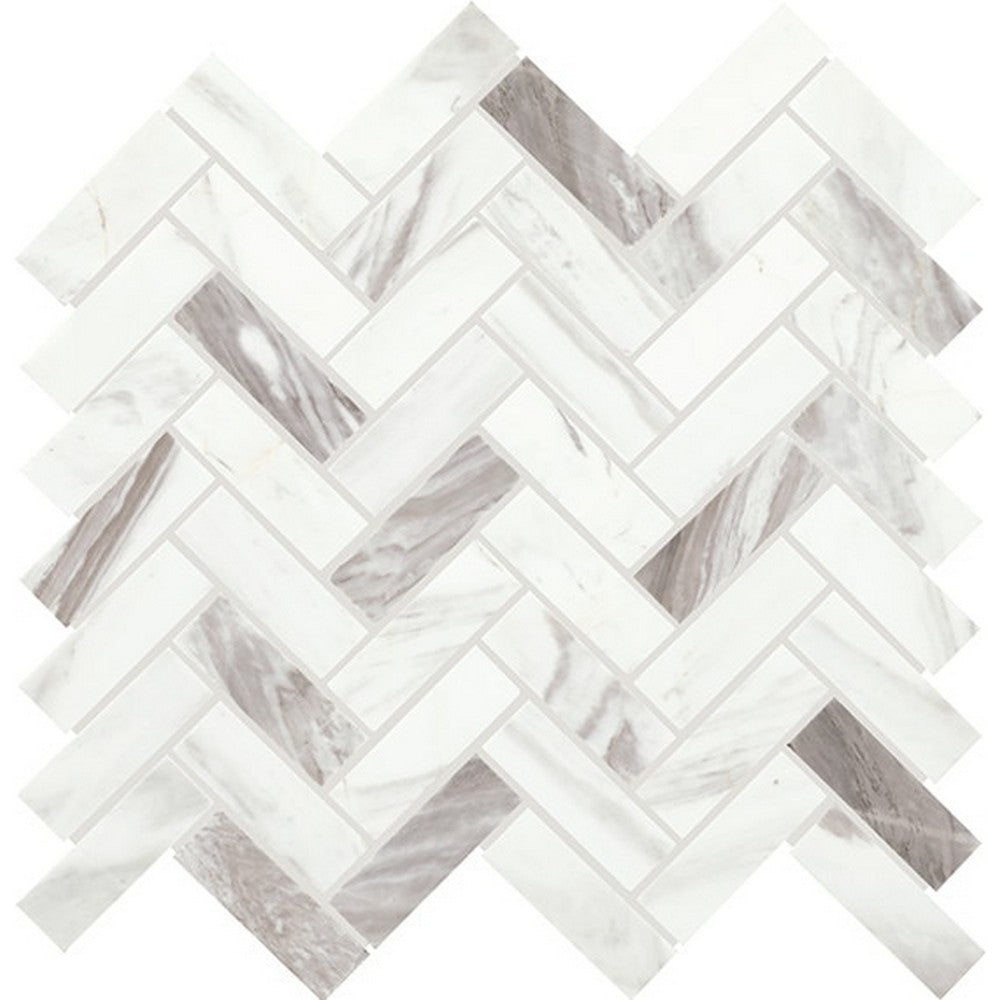 Daltile-Eclessia-Marble-13-x-14-Polished-Natural-stone-1x3-Herringbone-Mosaic-Pacifica