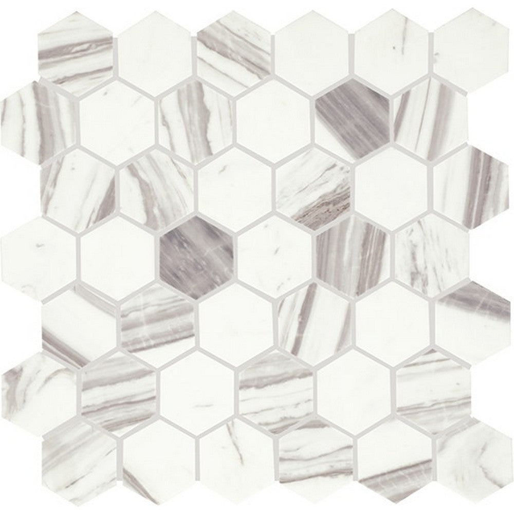 Daltile-Eclessia-Marble-12-x-13-Polished-Natural-stone-2-Hexagon-Mosaic-Pacifica