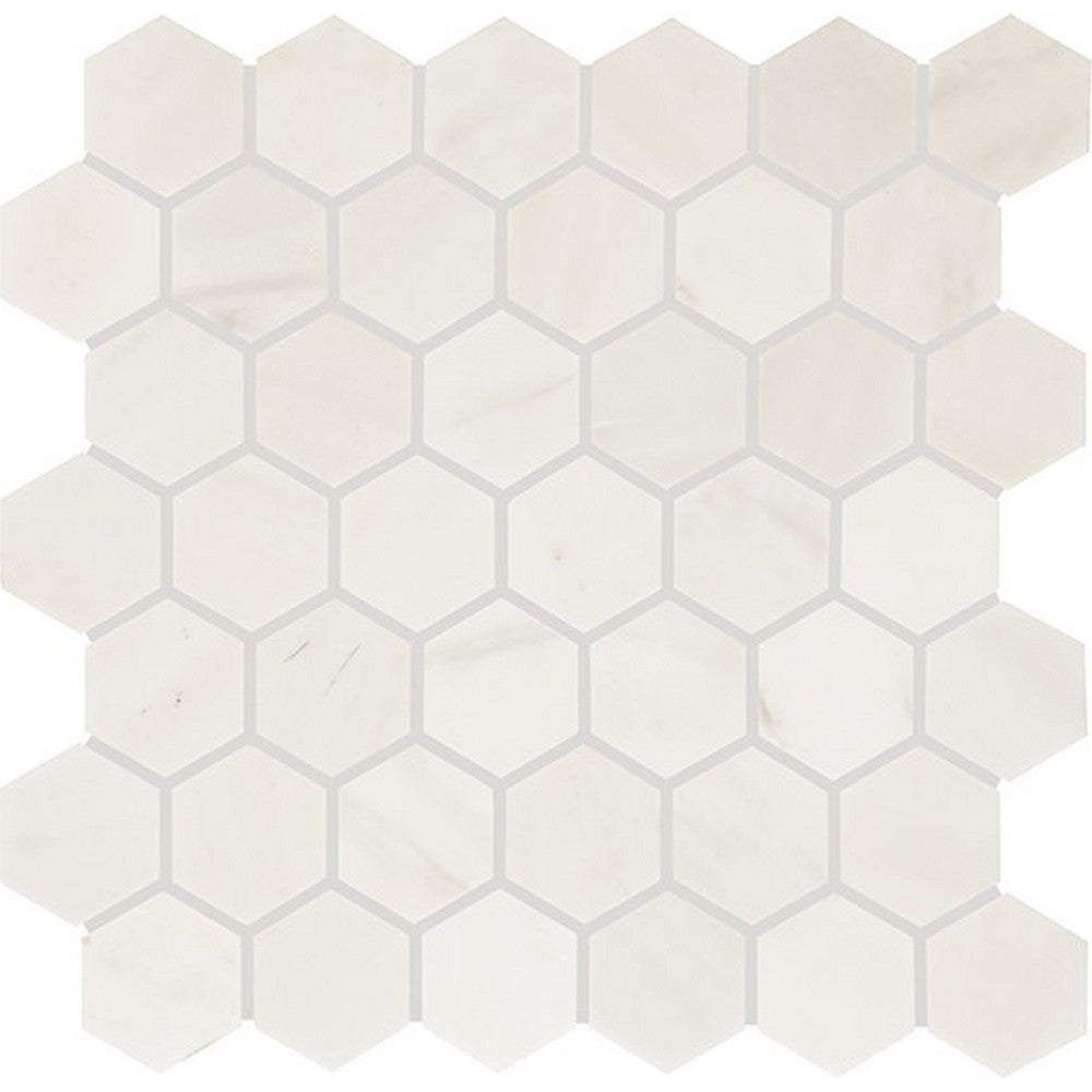 Daltile-Eclessia-Marble-12-x-13-Polished-Natural-stone-2-Hexagon-Mosaic-Arabescato-Argento
