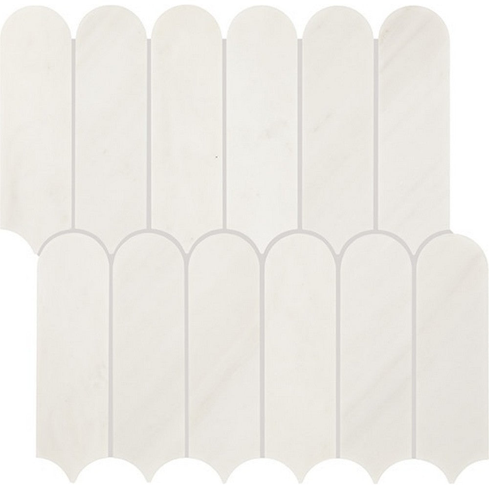 Daltile-Eclessia-Marble-12-x-13-Polished-Natural-stone-Elongated-Fan-Mosaic-Arabescato-Argento