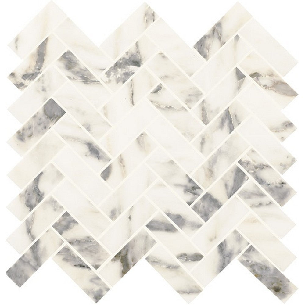 Daltile Eclessia Marble 13" x 14" Polished Natural stone 1x3" Herringbone Mosaic