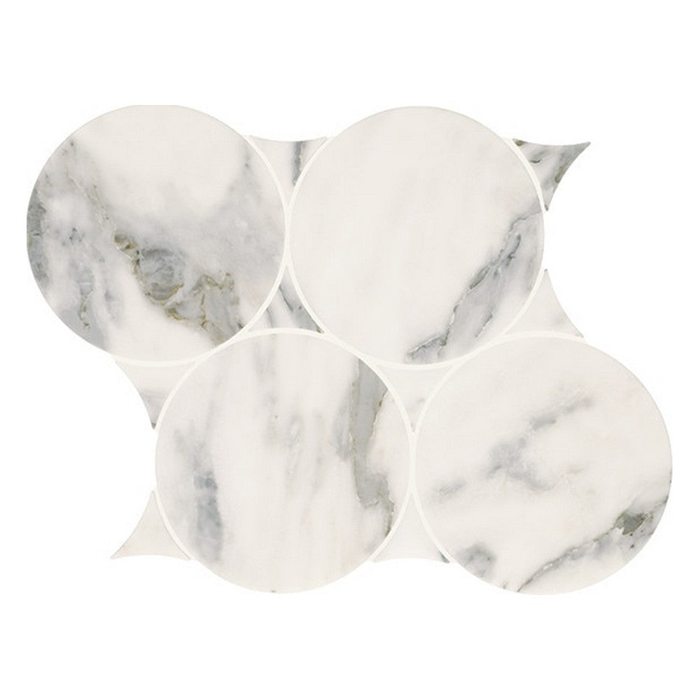 Daltile Eclessia Marble 10" X 12" Polished Natural stone 6" Circle Mosaic