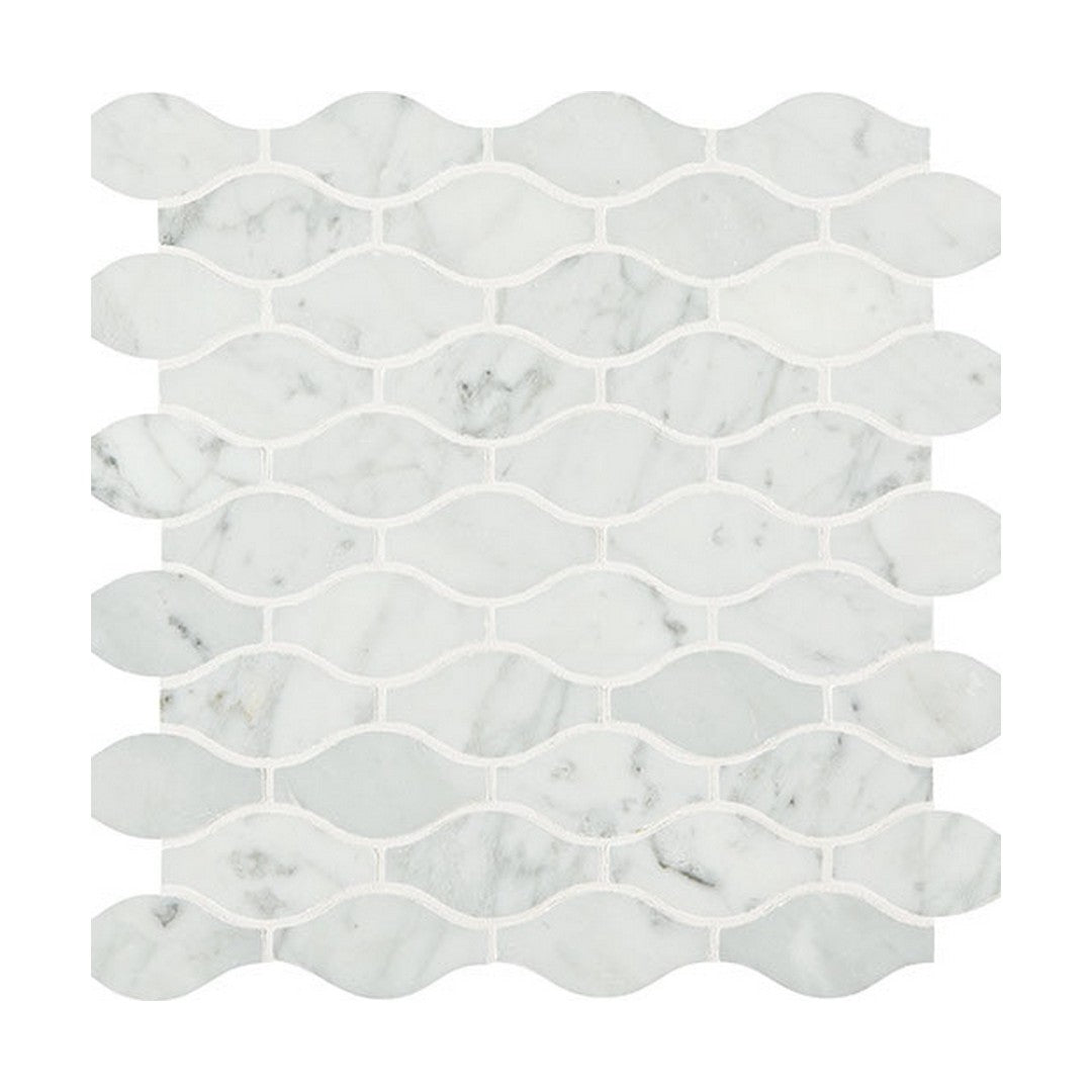 Daltile-Natural-Stone-Marble-13-x-14-Polished-3x1.5-Marquise-Mosaic-Carrara-White